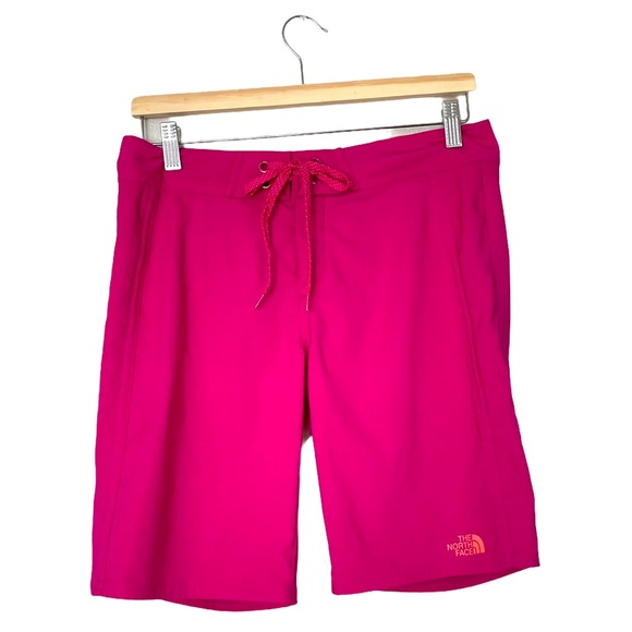 The North Face Pink Front Tie Back Pocket Board Shorts Size 6 - Picture 1 of 7